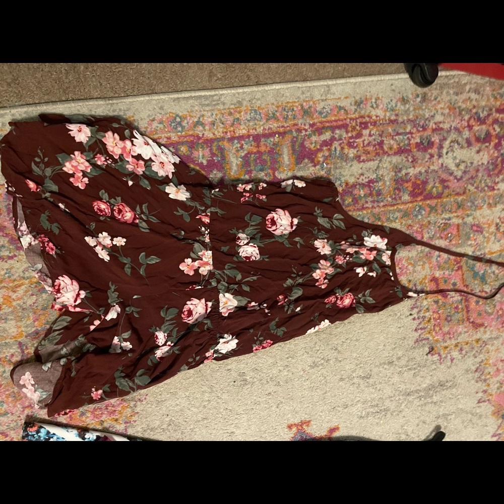 Burgundy romper $10 size 8